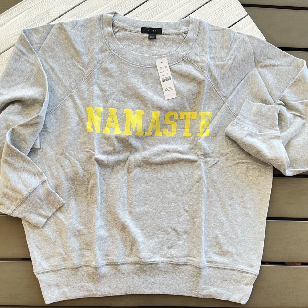 J crew oversized namaste gray sweatshirt womens